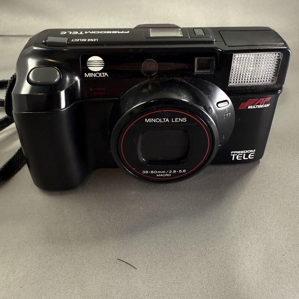 Minolta Freedom Tele 35mm Film Camera 38-80mm Zoom AF‎ Multibeam Untested